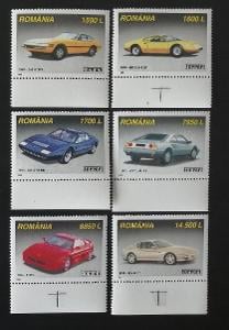 Rumunsko 1999 Mi.5450-5 7€ Auta Ferrari, doprava