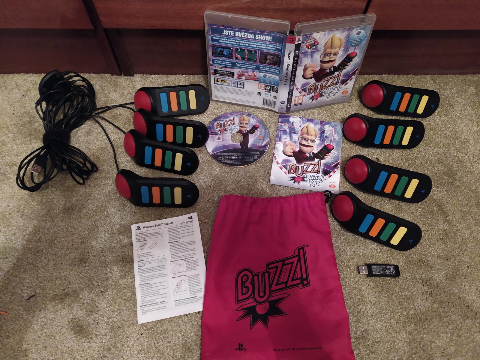 PS3 - Buzz! Světový kvíz + Buzzers wireless CZ