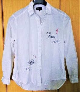 Bílá košile s výšivkami RESERVED, vel. 38, výborný stav