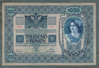 1000 korun 1902 serie 1215 BEZ PŘETISKU stav 1