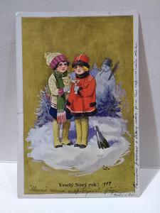 V. Čutta:Veselý Nový rok, signováno, 1943