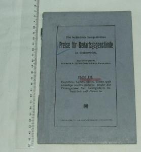 Die Preise für Bedarfsgegenstände in Österreich III. 1918 - cena zboží