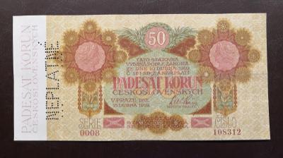 50 korun 1919,NEPLATNE svisle,neni v katalogu,ojedinela perforace !!