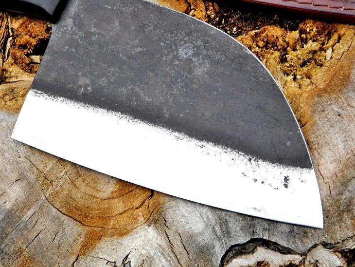 K1/ Chef kuchynsky nůž. Rucnie kovany. Srbský řezač kozene pouzdro - Vybavení do kuchyně