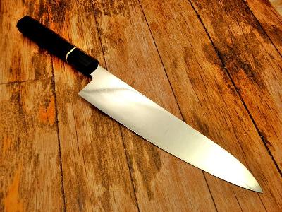 K09/ Chef Kuchynsky nůž. Ocel VG-10  RUKOJET EBEN 38,5 cm