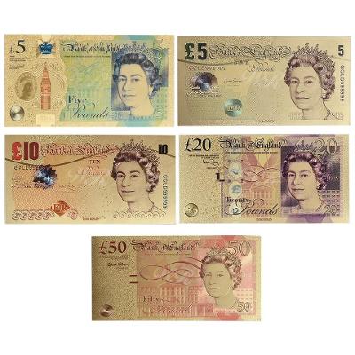 Sada 5 ks Britských bankovek