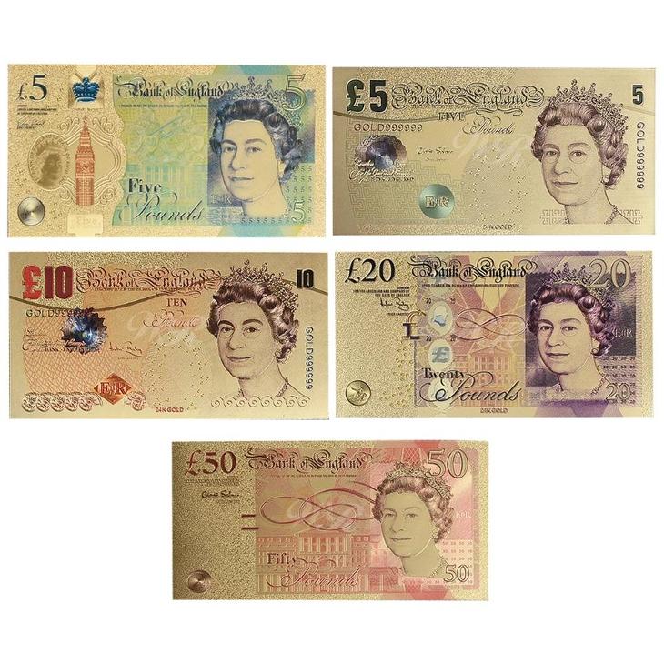 Sada 5 ks Britských bankovek - Sběratelství