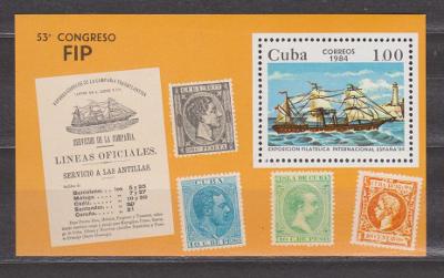 Kuba     loď - poštovní známky