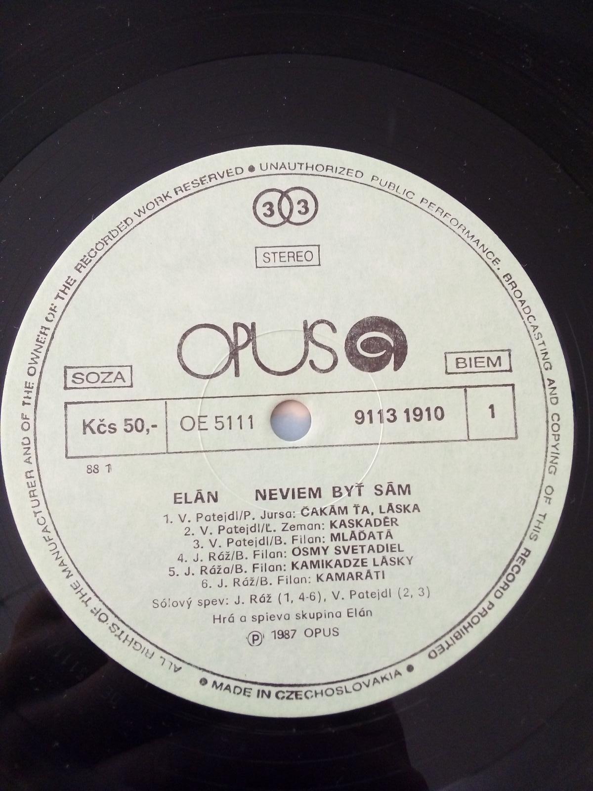 Elán - Neviem byť sám -top stav- ČSSR 1988 LP VÝBĚR SINGLŮ - LP / Vinylové desky