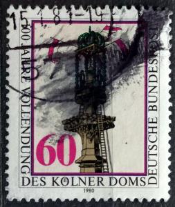 BUNDESPOST: MiNr.1064 Setting Final Stone in Tower, Cologne 60pf 1980