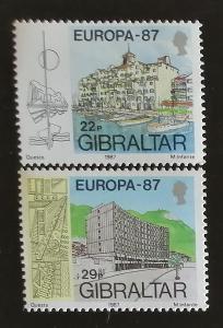 Gibraltar 1987 - komplet, EUROPA vydání, budovy a architektura