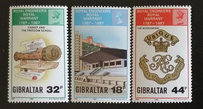 Gibraltar 1987 - komplet, výročí ženistů a inženýrů, budovy