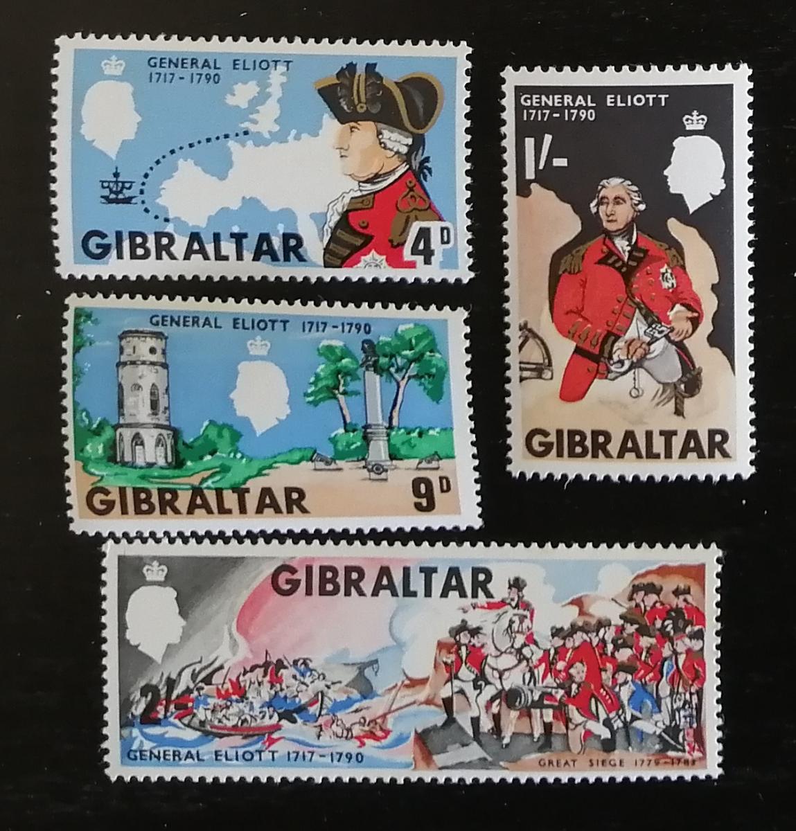 Gibraltár 1967 - komplet, výročie narodenia admirála Elliota, lode - Známky