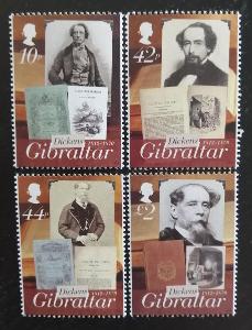 Gibraltar 2012 Mi.1494-7 7,5€ 200 let Ch. Dickense, osobnosti
