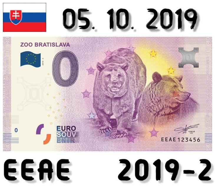 0 Euro Souvenir | ZOO BRATISLAVA | EEAE | 2019 - Zberateľstvo
