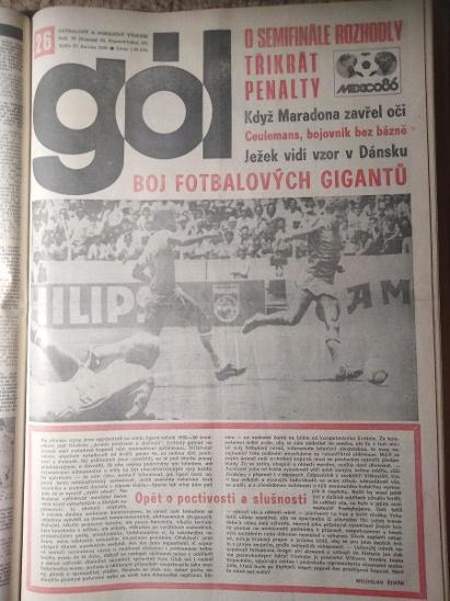 HOKEJ a FOTBAL ČASOPIS GÓL ROČNÍK 1986 - VÁZANÁ KNIHA KOMPLET ROČNÍK  - Časopisy
