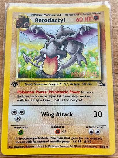 Aerodactyl 1/62 1st edition holo rare fossil pokemon karta | Aukro