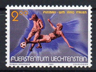 Lichtenštejnsko 1990, známka MS ve futbale - Italia 90, svěží