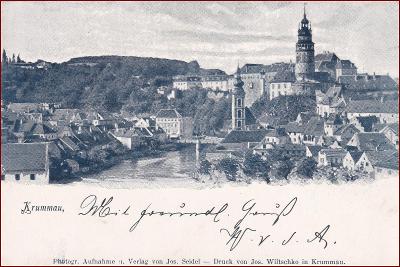 Český Krumlov (Krummau) * pohled na část města * Šumava * M159