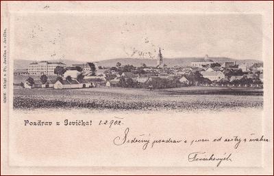 Jevíčko (Gewitsch) * pohled na město, tlačený rámeček * Svitavy * M354