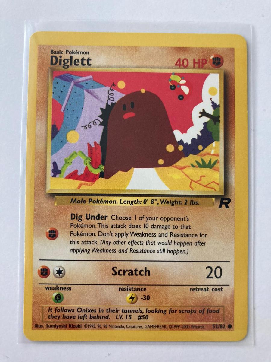 Pokémon karty, Diglett, Team Rocket, 20 let staré, od 1 Kč | Aukro