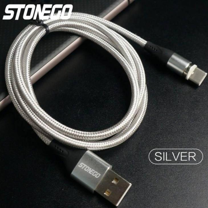 AKCE !!!  Nový magnetický datový a nabíjecí micro USB kabel - stříbrný - undefined