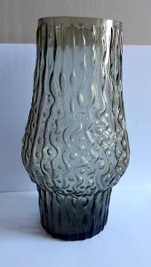 Zajímavá váza z kouřového skla - 25 cm