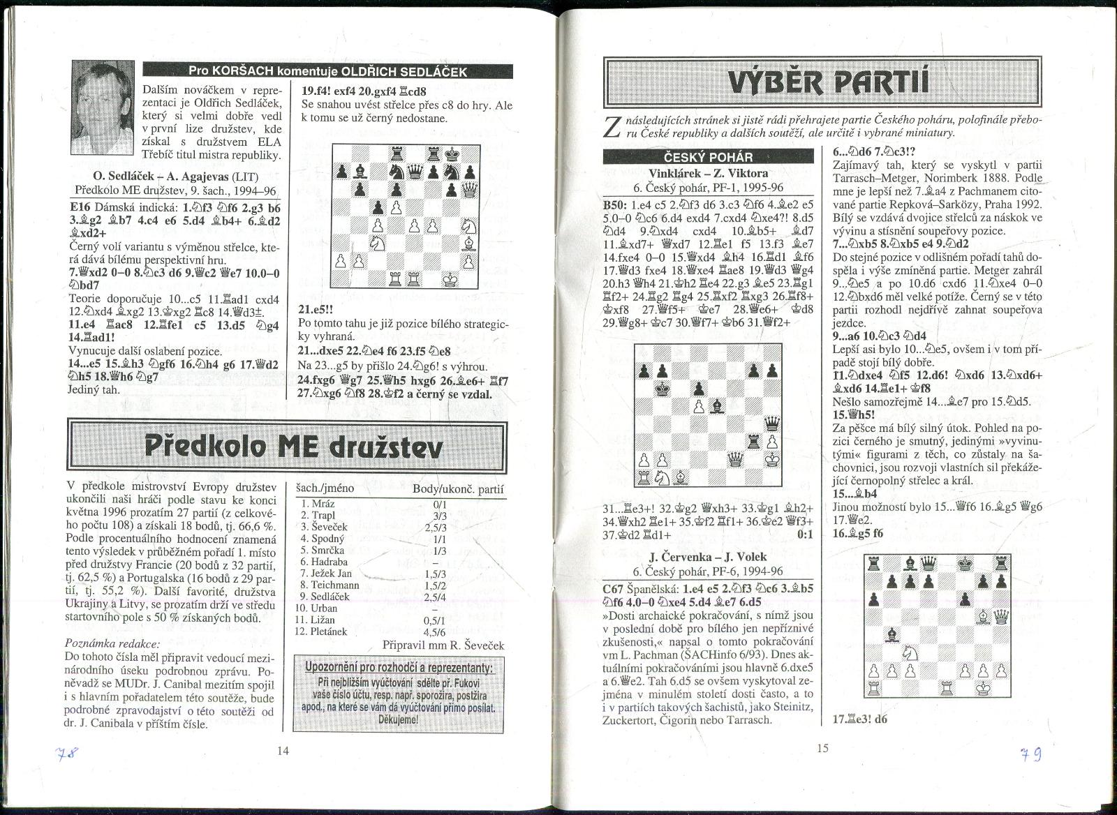 časopis Korespondenční šach ročník VI 1996 - 6 čísel - Knihy a časopisy