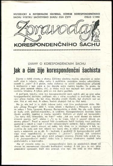 Zpravodaj korespondenčního šachu 1990 - 6 čísel - Knihy a časopisy