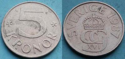 Švédsko 5 Korun- Kronor 1987