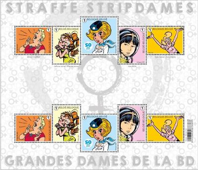 Belgie 2021 Známky aršík ** komiks ženy hrdinky