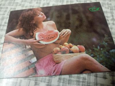 Kartičkové kalendáříky - Erotika, Akty, Dívka - 1990 - Ovoce, zelenina