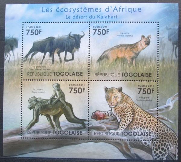 Togo 2011 Fauna púšte Kalahari Mi# 4141-44 Kat 12€ 2140A - Známky fauna