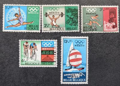 Belgie 1968, Olympijské hry Mexico 68, 5ks známek