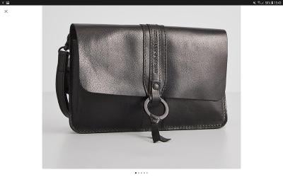 Menší kožená taška unisex Spikes & Sparrow s koženým popruhem černá