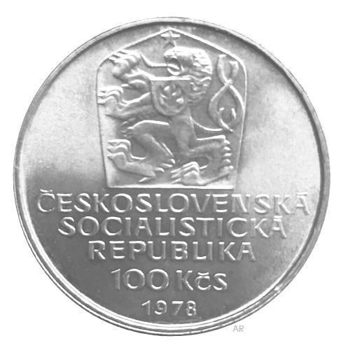 Vzácná stříbrná 100 Kčs mince 1978 Karel IV, perfektní stav, Ag! - Numismatika