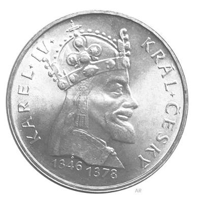 Vzácná stříbrná 100 Kčs mince 1978 Karel IV, perfektní stav, Ag!