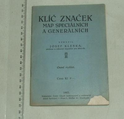 Klíč značek map speciálních a generálních - J. Klenka - 1923