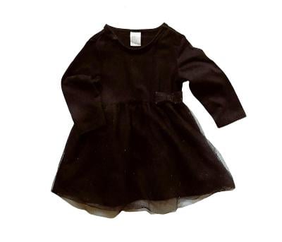 Černé šatičky s tylovou třpytivou sukýnkou H&M 4-6m