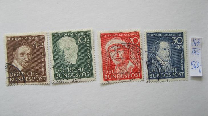 Německo BRD - razítkovaná série známek katalogové číslo 143/146 - Filatelie