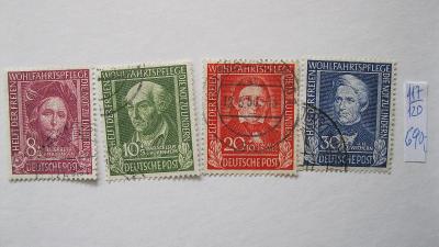Německo BRD - razítkované známky katalogové číslo 117/120