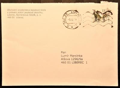 Česká Republika - dopisní obálka - pošta Liberec