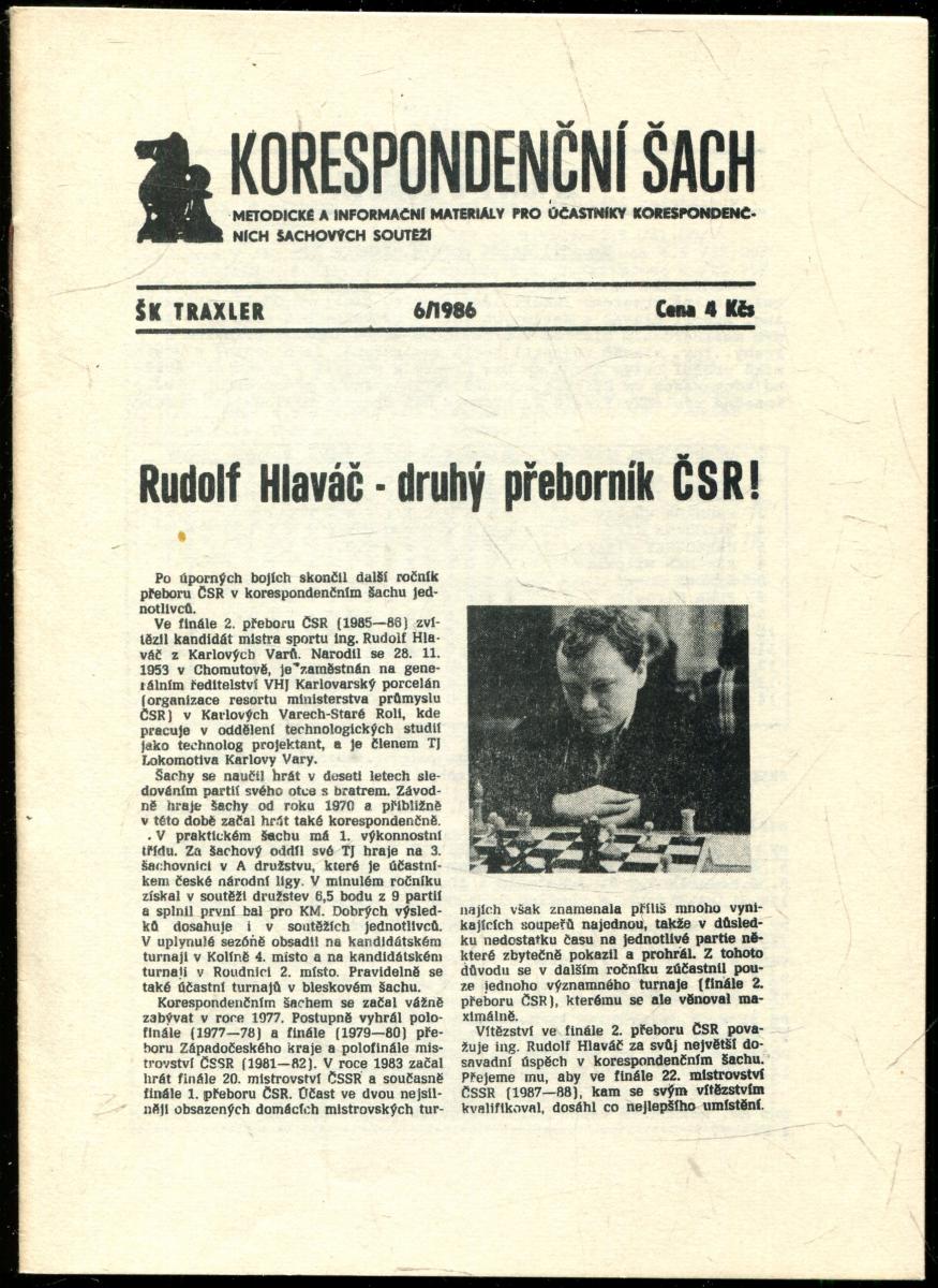 časopis Korespondenční šach 1986 - 6 čísel - Knihy a časopisy