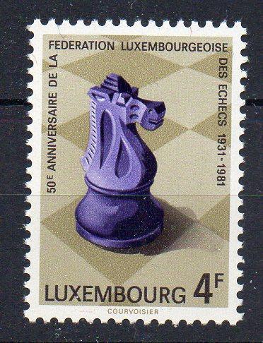 Luxemburg 1981, známka šachy, svěží,
