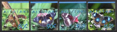 Aitutaki-Motýli WWF 2008**  Mi.778-781 / 9,50 €