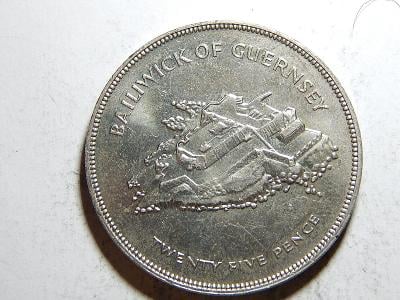 Guernsey 25 Pence 1977 XF-UNC č25625