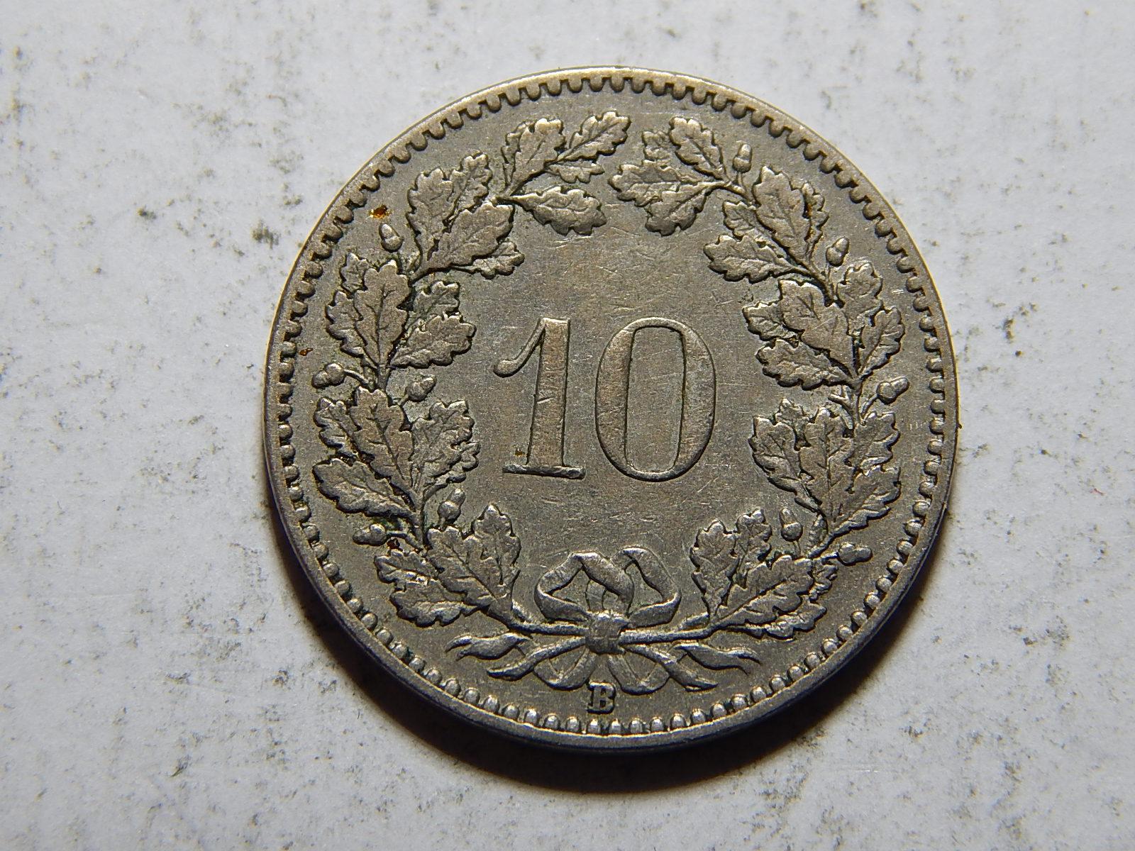 Švýcarsko 10 Rappen 1914B R XF č23181 - Numismatika