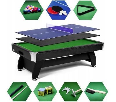 7 ft kulečníkový stůl s překrytím příslušenství ping pong