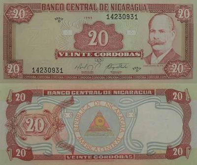 Nikaragua 20 cordobas P189  UNC