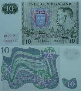 Švédsko 10 kronor P52c UNC